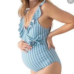 Kindred Bravely Nursing and Maternity One Piece Wrap Swimsuit Size M